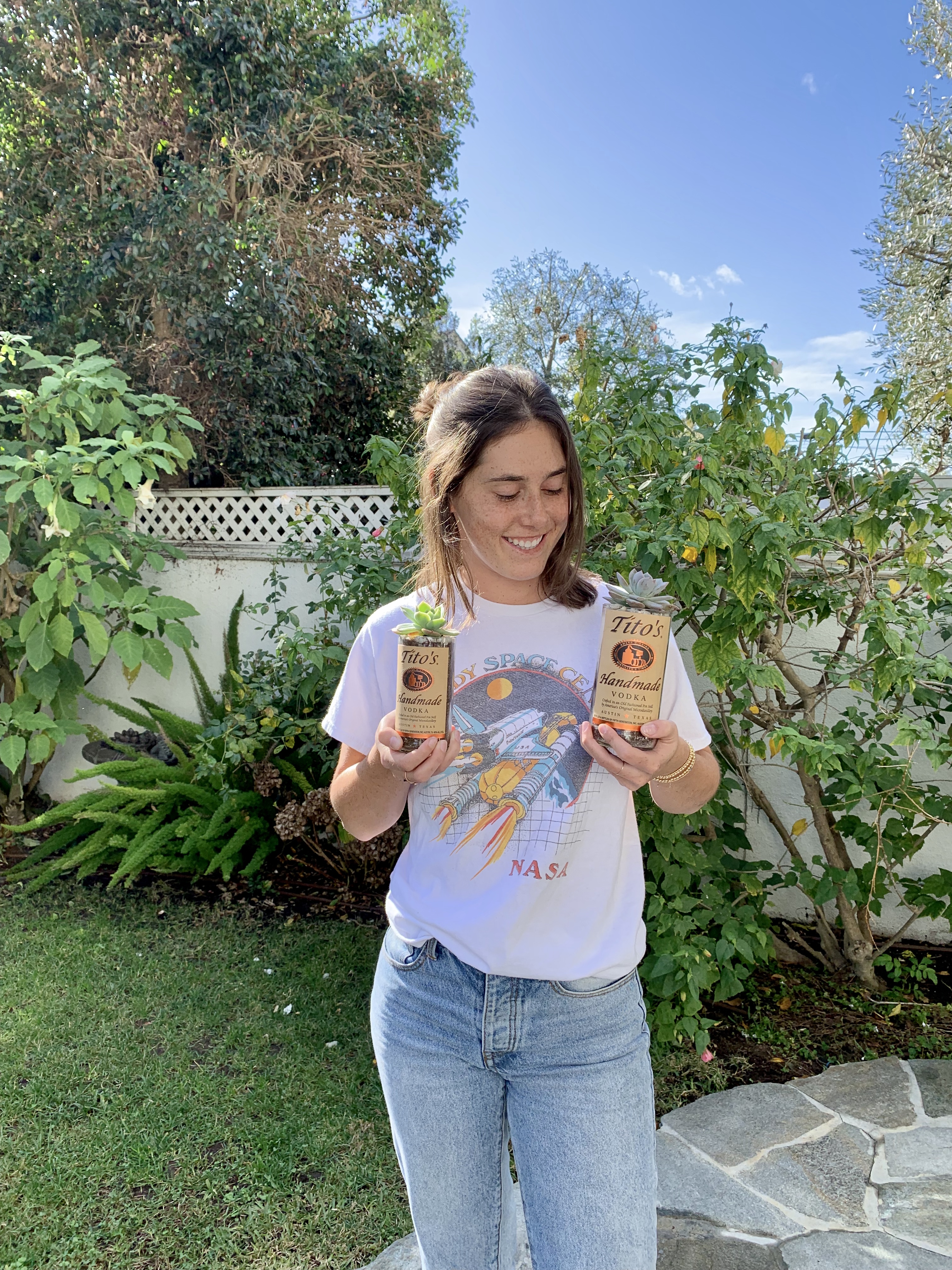 Founder holding succulent